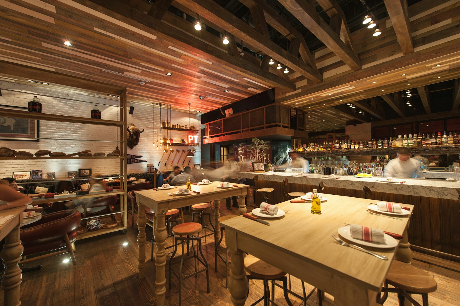 Modern restaurant interior photographed for commercial marketing