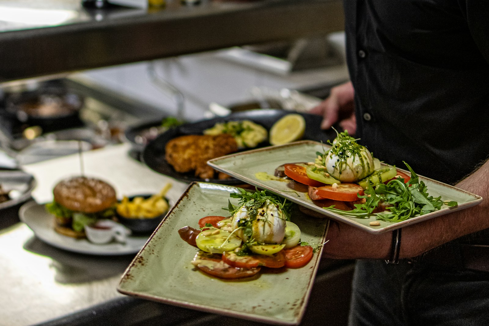 Professionally styled restaurant food for commercial photography